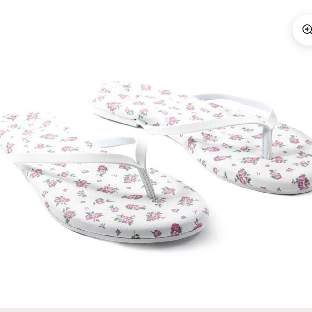 Solei Sea Indie white/pink floral sandal flip flop size 11 New - Picture 3 of 8